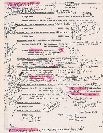 Lot #4097  Prince Parade Tour Itinerary - Image 1