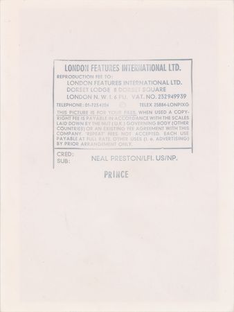 Lot #4100  Prince 1986 Parade Tour Original Vintage Photograph - Image 2