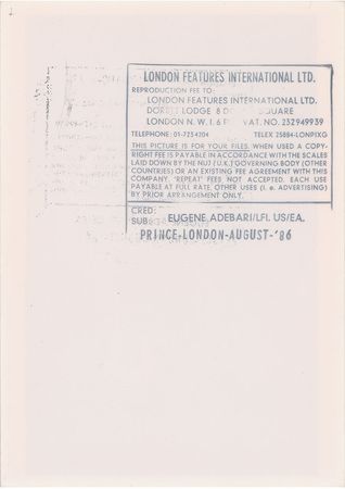 Lot #2758  Prince 1986 Parade Tour Original Vintage Photograph - Image 2