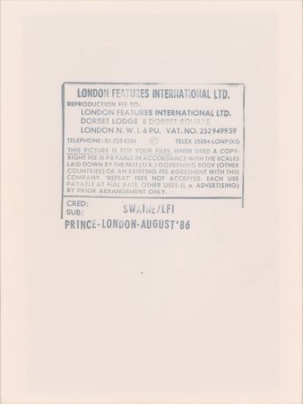 Lot #4102  Prince 1986 Parade Tour Original Vintage Photograph - Image 2