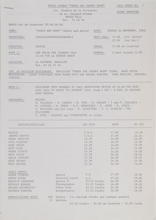 Lot #4079  Prince Collection of Tour, Production, and Promo Materials - Image 10