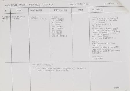 Lot #4079  Prince Collection of Tour, Production, and Promo Materials - Image 11