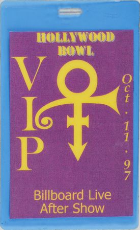 Lot #4212  Prince 1997 Jam of the Year Tour Rider, Pass, and Cassette - Image 1