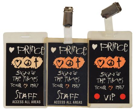 Lot #4124  Prince Sign o' the Times Group of (3) Passes and Promo Single - Image 1