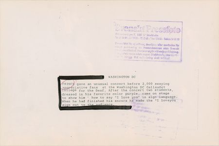 Lot #4070  Prince 1984 Gallaudet University Pair of Original Vintage Photographs - Image 4