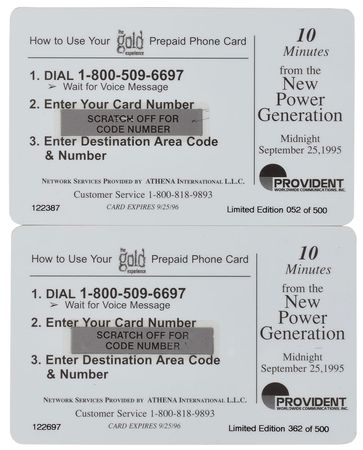 Lot #4207  Prince Group of (2) The Gold Experience Phone Cards and (3) Skin Transfers - Image 2