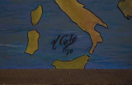 Lot #462 Charles Lindbergh: Incredible 10-foot-long panoramic painting commemorating Lindbergh's flight - Image 3