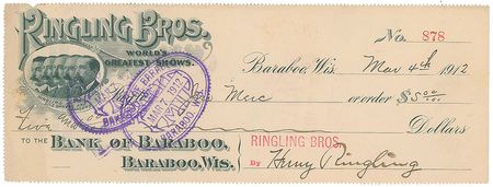 Lot #832 Ringling Brothers Checks - Image 3