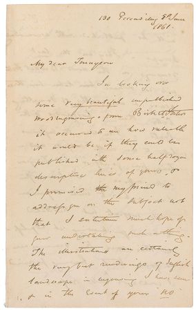 Lot #513 John Everett Millais: Millais writes to Tennyson: 