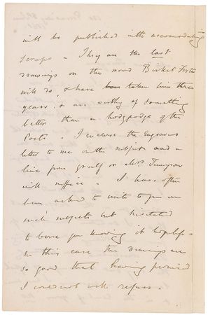 Lot #513 John Everett Millais: Millais writes to Tennyson: 