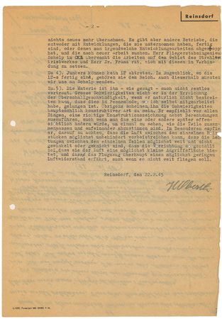 Lot #465 Hermann Oberth: The founding father of rocketry works with Junkers on the development of a wood-fueled power unit for 