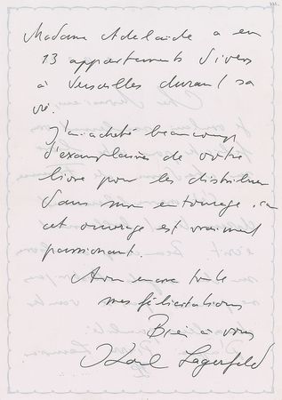 Lot #511 Karl Lagerfeld Handwritten Letter Signed - Image 2