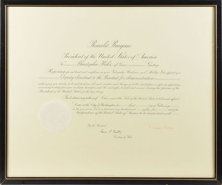 Lot #244 Ronald Reagan: Scarce Reagan appointment for the 