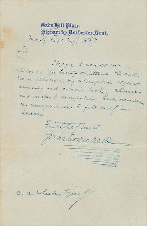 Lot #582 Charles Dickens: Dickens replies to an 