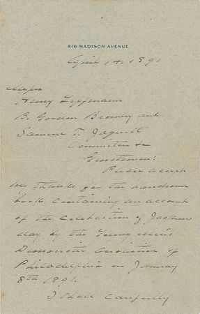 Lot #199 Grover Cleveland Handwritten Letter Signed - Image 1