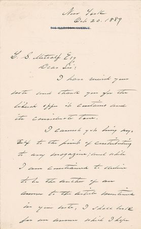 Lot #200 Grover Cleveland Handwritten Letter Signed - Image 1