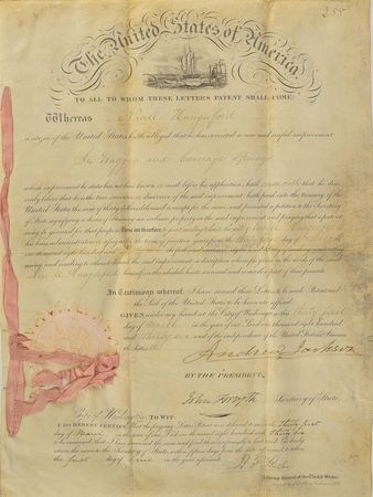 Lot #165 Andrew Jackson: Patent for 