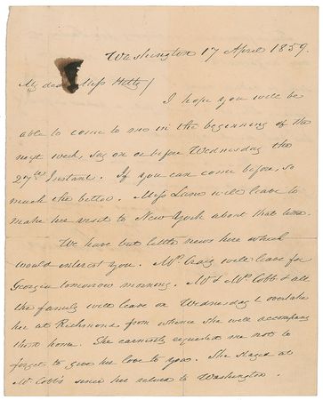 Lot #180 James Buchanan Handwritten Letter Signed - Image 1