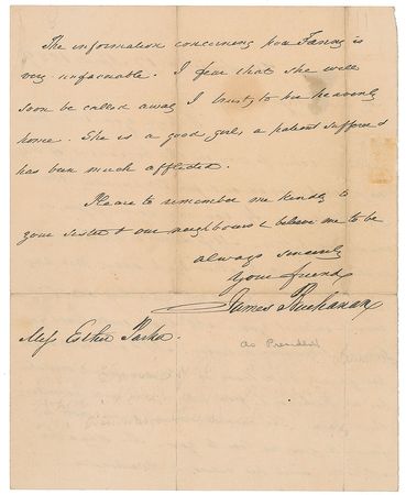 Lot #180 James Buchanan Handwritten Letter Signed - Image 2
