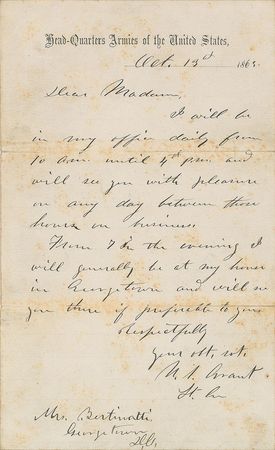 Lot #191 U. S. Grant Handwritten Letter Signed - Image 1
