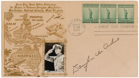 Lot #57 Douglas MacArthur First Day Cover