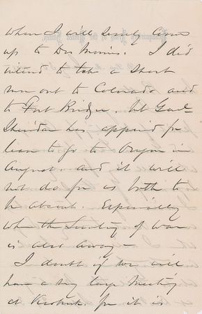 Lot #36 William T. Sherman: Sherman prepares his leave for Geneva Lake, 
