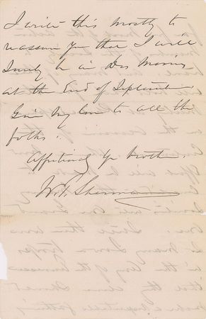 Lot #36 William T. Sherman: Sherman prepares his leave for Geneva Lake, 