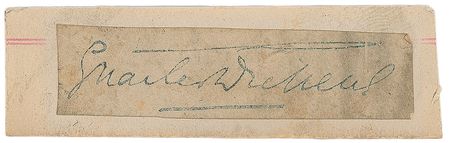 Lot #584. Charles Dickens Signature