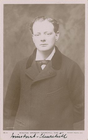 Lot #362 Winston Churchill: Fabulous early portrait of Britain's heroic prime minister - Image 1