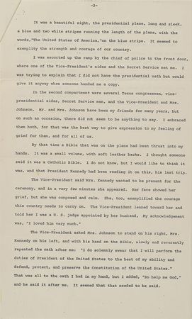 Lot #418 Sarah T. Hughes Souvenir Typescript - Image 2