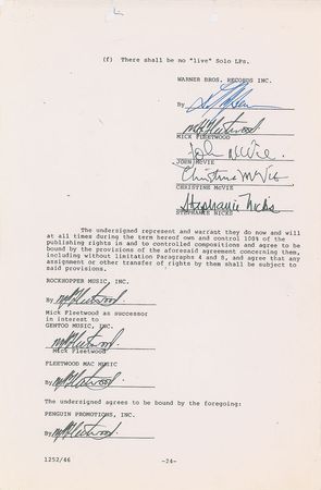 Lot #684 Fleetwood Mac: Fleetwood Mac ink a seven-year deal with Warner Bros. - Image 2