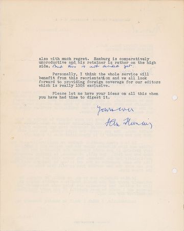 Lot #590 Ian Fleming: Written to a spy under his Kemsley cover - Image 2