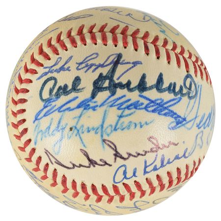Lot #873 Baseball Hall of Famers Baseball - Image 1