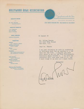Lot #700 Leopold Stokowski - Image 1