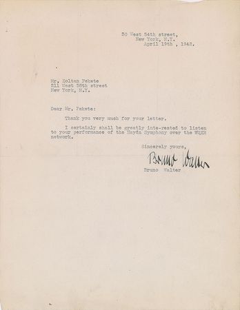 Lot #702 Bruno Walter Letters - Image 2