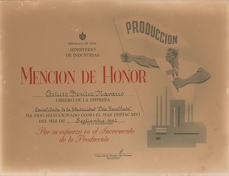Lot #370 Che Guevara: Desirable 1962 Cuban award certificate issued by 