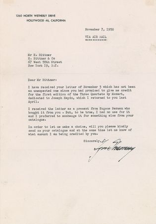Lot #664 Igor Stravinsky: Stravinsky discusses 
