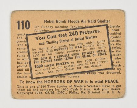 Lot #52 1938 Gum Inc. 'Horrors of War' Card Collection: Desirable collection of 1938 Horrors of War bubblegum cards - Image 37
