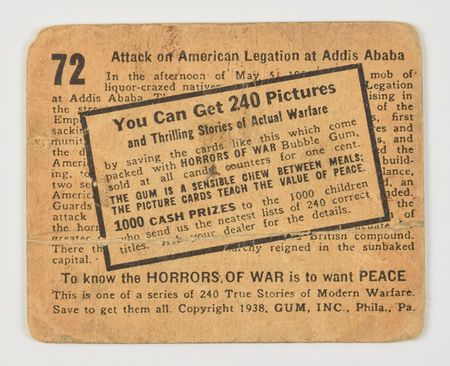 Lot #52 1938 Gum Inc. 'Horrors of War' Card Collection: Desirable collection of 1938 Horrors of War bubblegum cards - Image 41