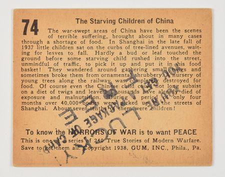 Lot #52 1938 Gum Inc. 'Horrors of War' Card Collection: Desirable collection of 1938 Horrors of War bubblegum cards - Image 48