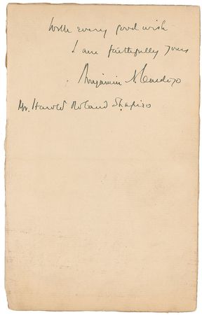 Lot #405 Benjamin Cardozo: 