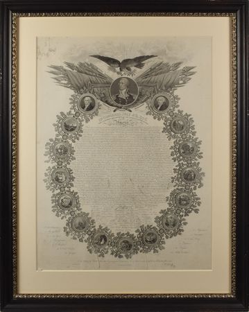 Lot #303 Declaration of Independence: Splendid Declaration engraving by William Woodruff - Image 1
