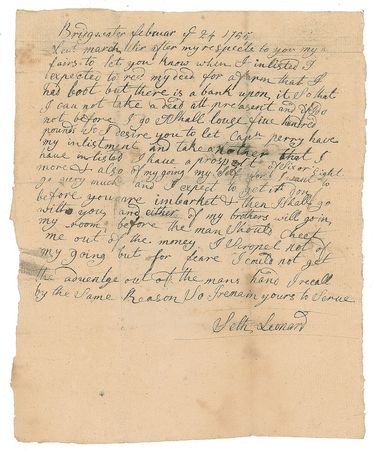 Lot #11 French and Indian War Handwritten Letter