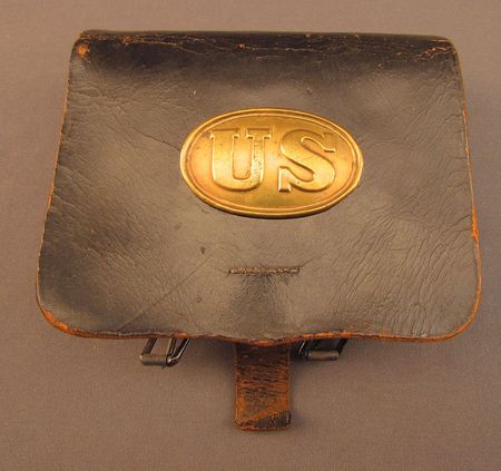 Lot #135 Civil War 1861 Cartridge Box by Decrow of Bangor, Maine Cartridge Box - Image 1
