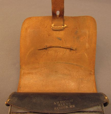Lot #135 Civil War 1861 Cartridge Box by Decrow of Bangor, Maine Cartridge Box - Image 5