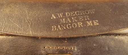 Lot #135 Civil War 1861 Cartridge Box by Decrow of Bangor, Maine Cartridge Box - Image 6