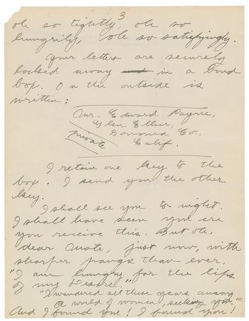 Lot #595 Jack London: Jack to Charmian London: 