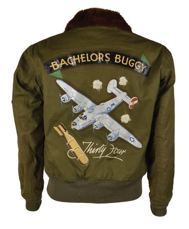 Lot #149 WWII USAAF 8th Air Force B-10 Flight Jacket with Painted Decorations: Hand-painted 