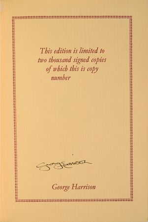 Lot #5032 George Harrison Signed Book - Image 1