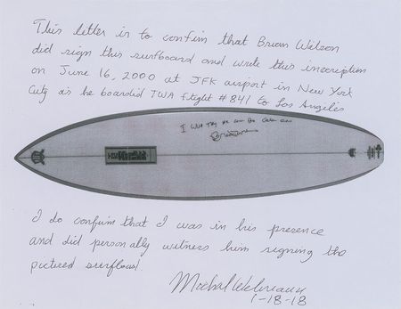 Lot #5157 Brian Wilson Signed Surfboard - Image 4